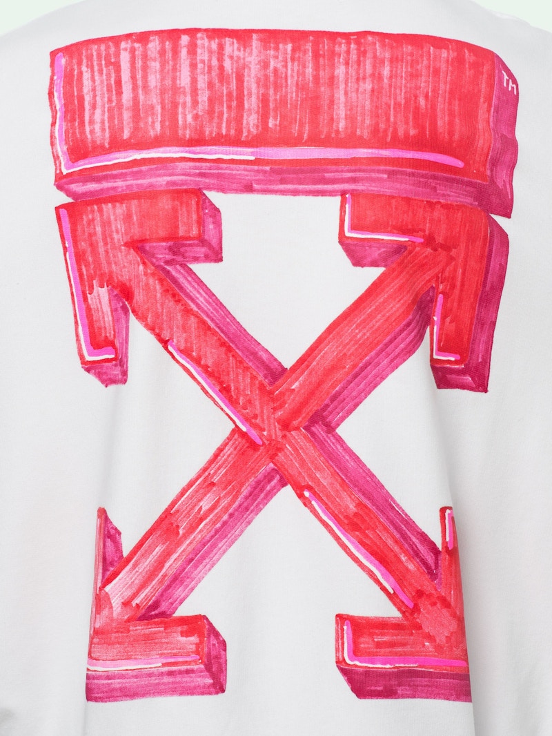 OFF-WHITE Oversize Fit Marker Arrows Hoodie White/Red