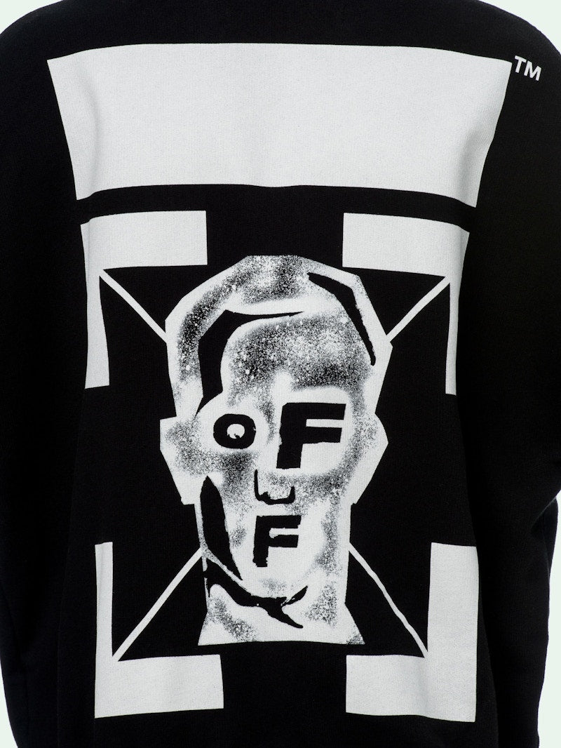 OFF-WHITE Oversize Fit Masked Face Hoodie Black/White