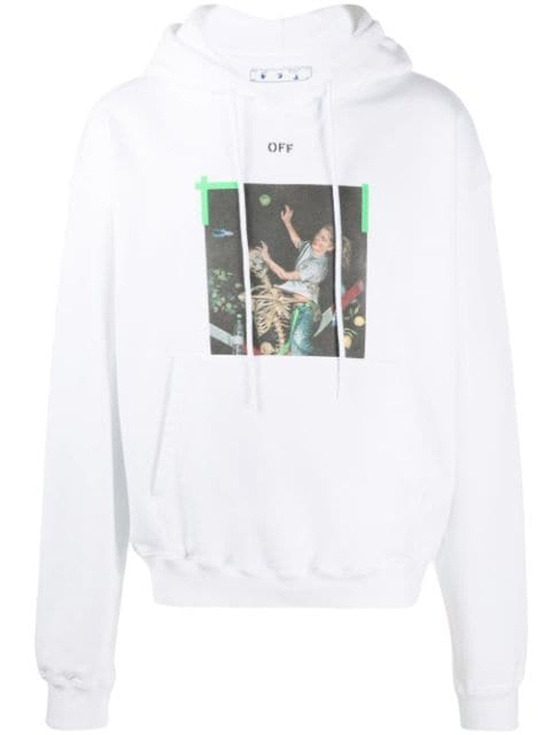 OFF-WHITE Oversize Fit Pascal Arrow Hoodie White/Green