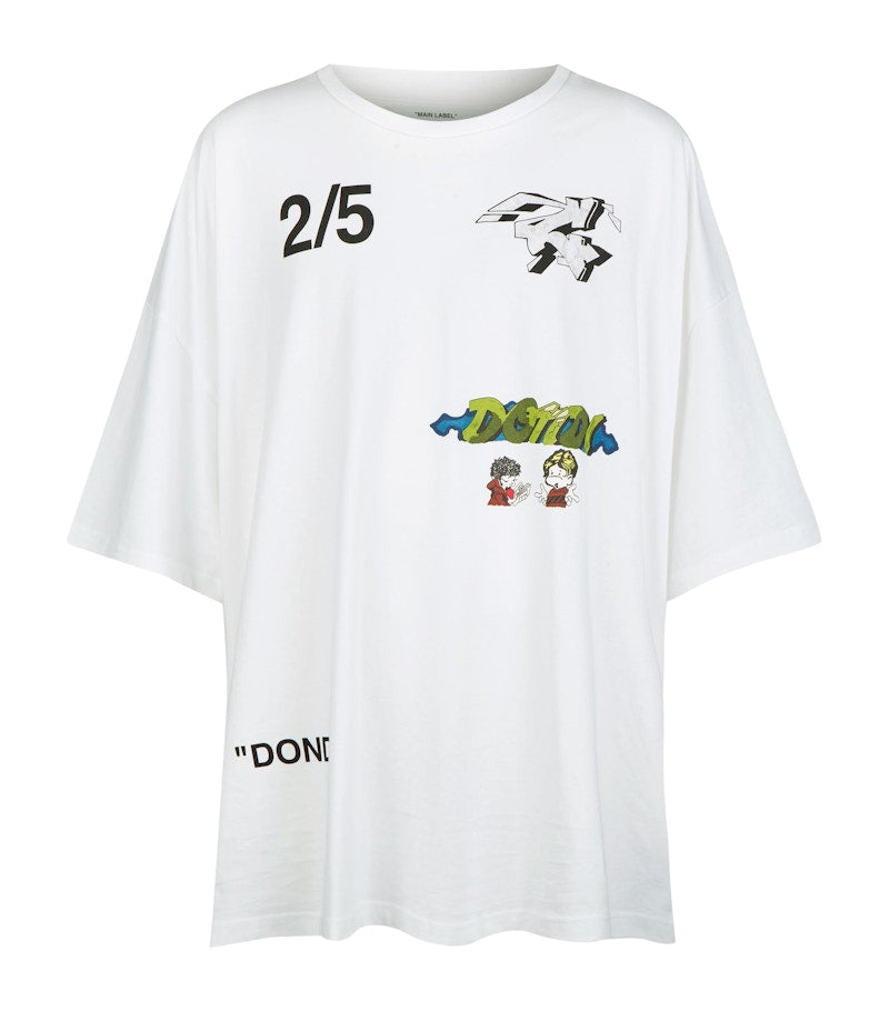 OFF-WHITE Oversized Dondi White Woman T-shirt White/Multicolor