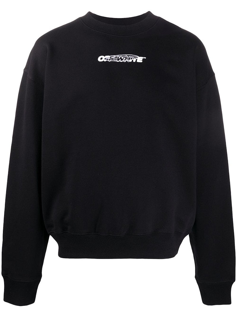 OFF-WHITE Oversized Fit Hand Painters Crewneck Sweatshirt Black/White
