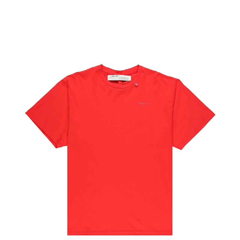 OFF-WHITE Oversized Fit Unfinished T-shirt Red/Silver