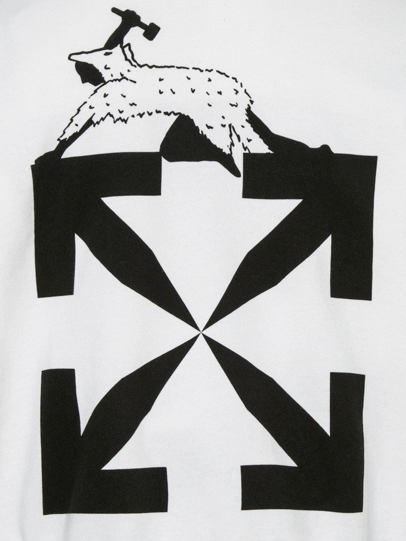 OFF-WHITE Oversized Fit World Catepilla Print Hoodie White