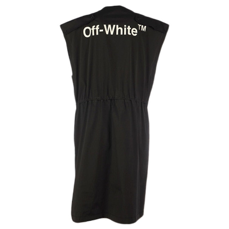 OFF-WHITE Oversized Utility Drawstring Logo Gilet Black/White