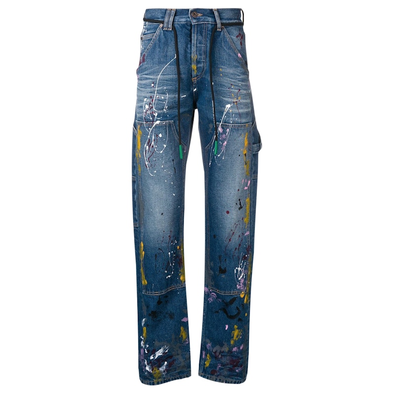 OFF-WHITE Painted Carpenter Denim Jeans Blue
