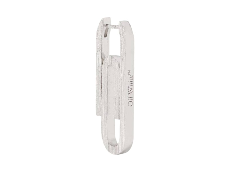 OFF-WHITE Paperclip Mono Earring Silver