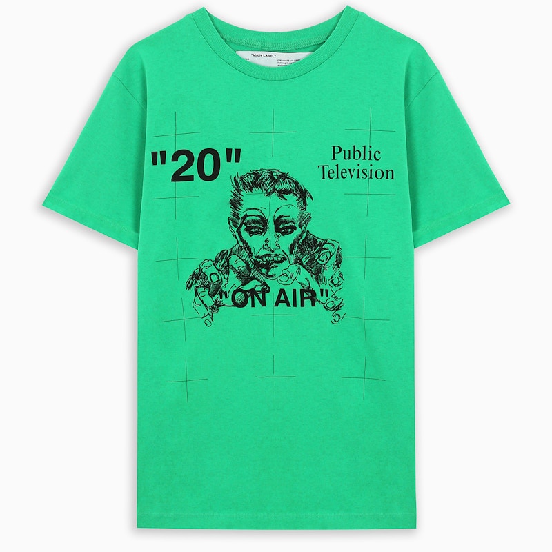 OFF-WHITE Public Television T-shirt Green/Black