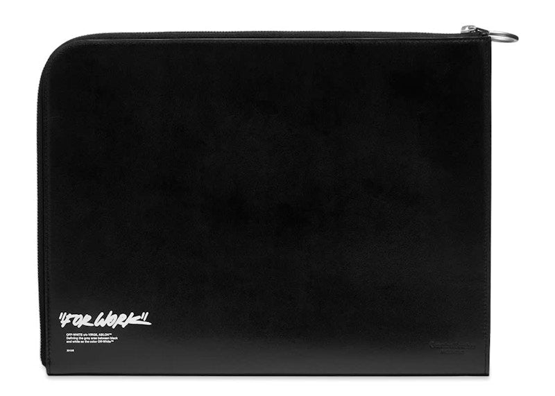 OFF-WHITE Quote "For Work" Document Folder Black White