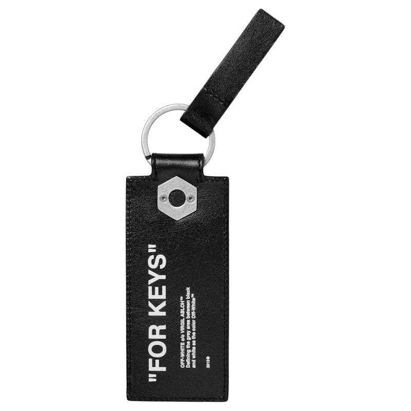 OFF-WHITE "FOR KEYS" Quote Keychain Black/White