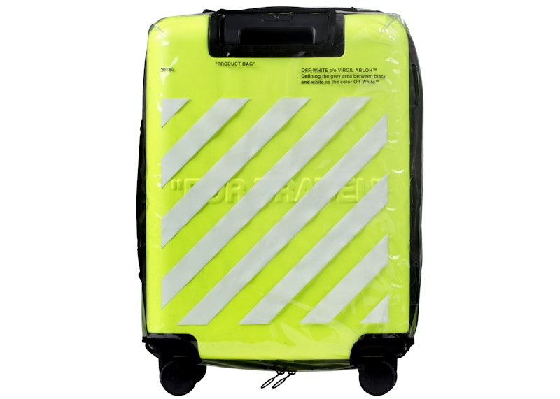 OFF-WHITE Quote Luggage "FOR TRAVEL" Fluo Yellow