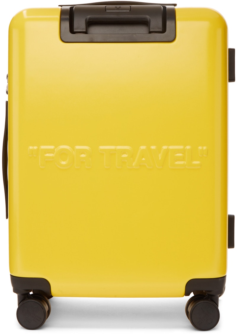 OFF-WHITE Quote Luggage "FOR TRAVEL" Yellow