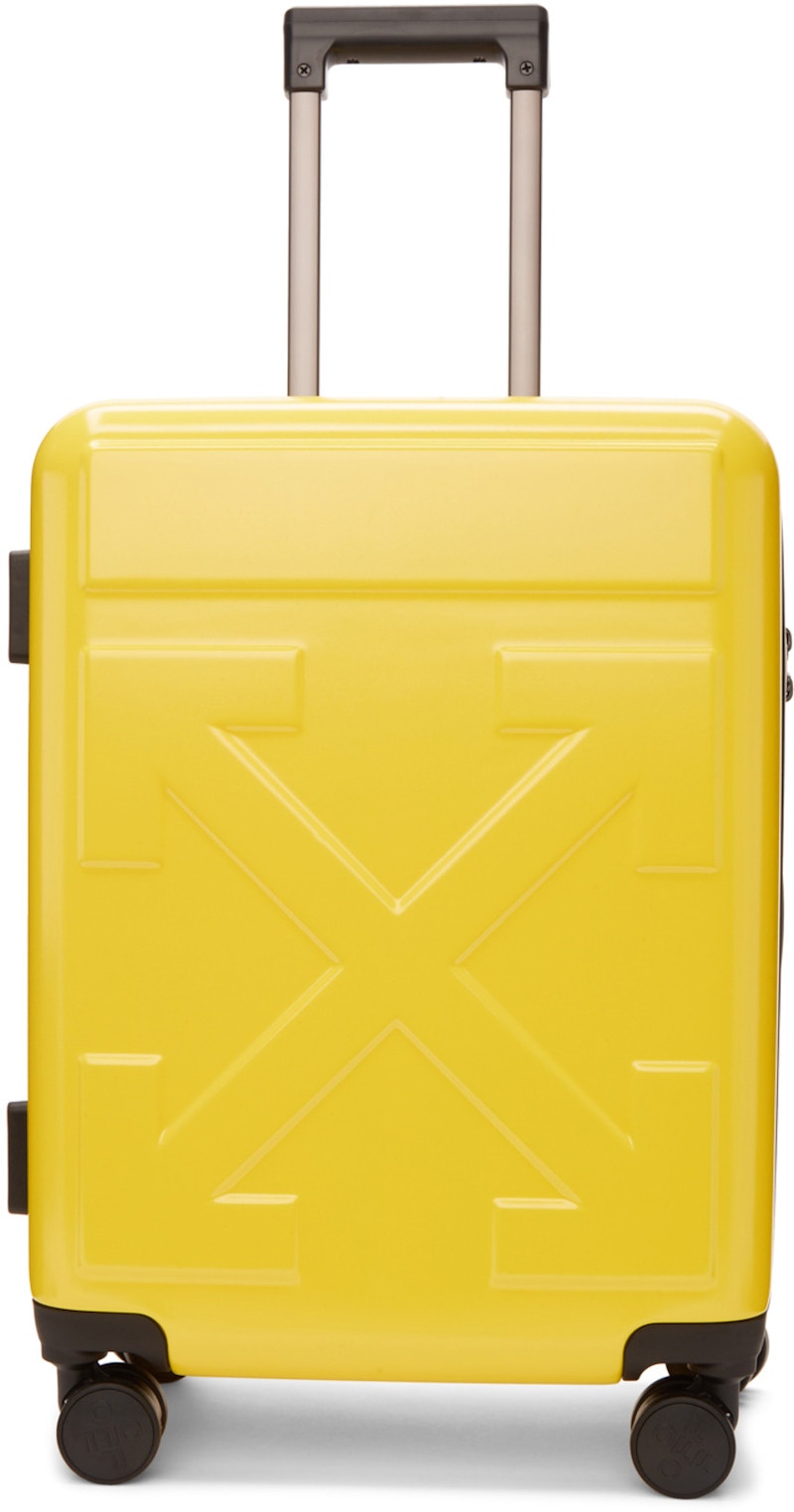 OFF-WHITE Quote Luggage "FOR TRAVEL" Yellow