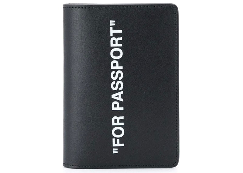 OFF-WHITE Quote Passport Holder "FOR PASSPORT" Black/White