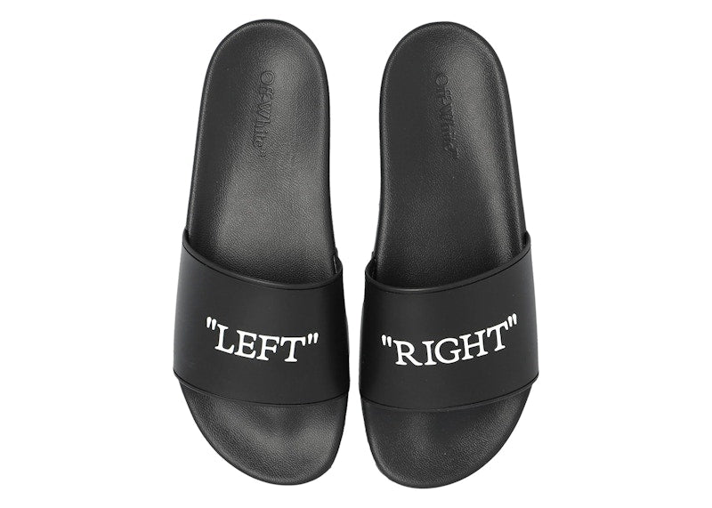 OFF-WHITE Quote Rubber Slides Black