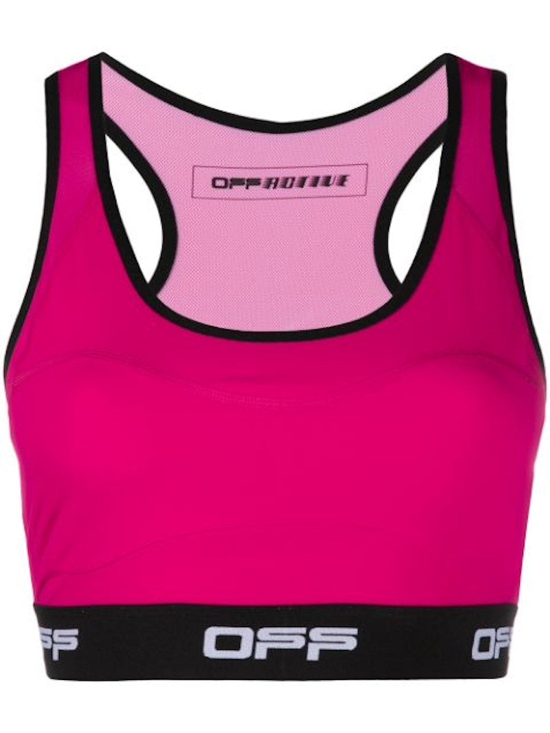 OFF-WHITE Racerback Sports Bra Fuchsia/Black
