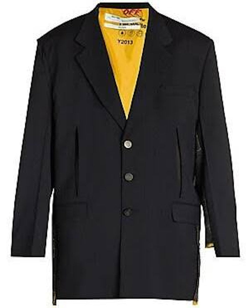 OFF-WHITE Reconstructed Wool Jacket Black