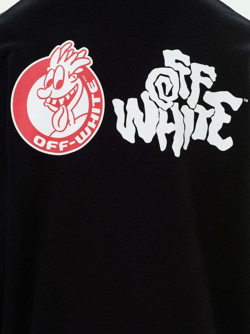 OFF-WHITE Red Tongue Hoodie Black/White