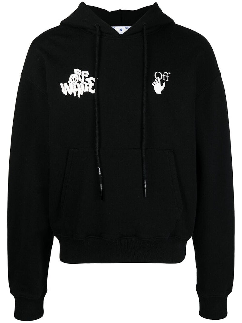 OFF-WHITE Red Tongue Hoodie Black/White