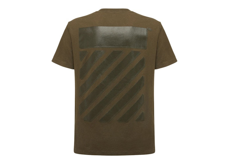 OFF-WHITE Rubber Diagonals Slim Fit T-Shirt Army Green