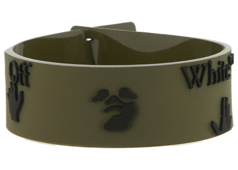 OFF-WHITE Rubber Logo Bracelet Green/Black