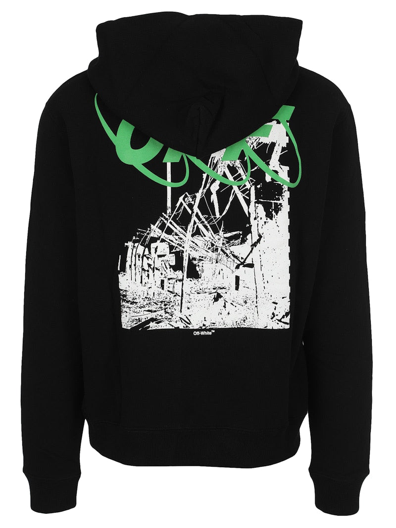 OFF-WHITE Ruined Factory Hoodie Black/White/Green