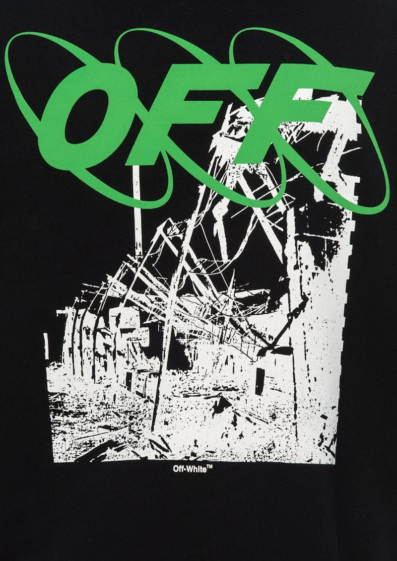 OFF-WHITE Ruined Factory Hoodie Black/White/Green