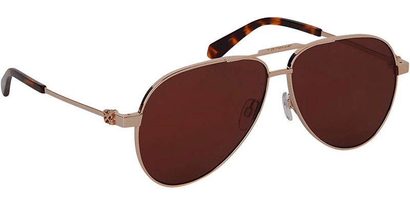 OFF-WHITE Ruston L Sunglasses Gold/Brown/Brown (OERI122S24MET0017664-FR)