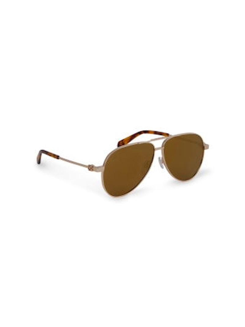 OFF-WHITE Ruston L Sunglasses Gold/Brown/Brown (OERI122S24MET0017676-FR)
