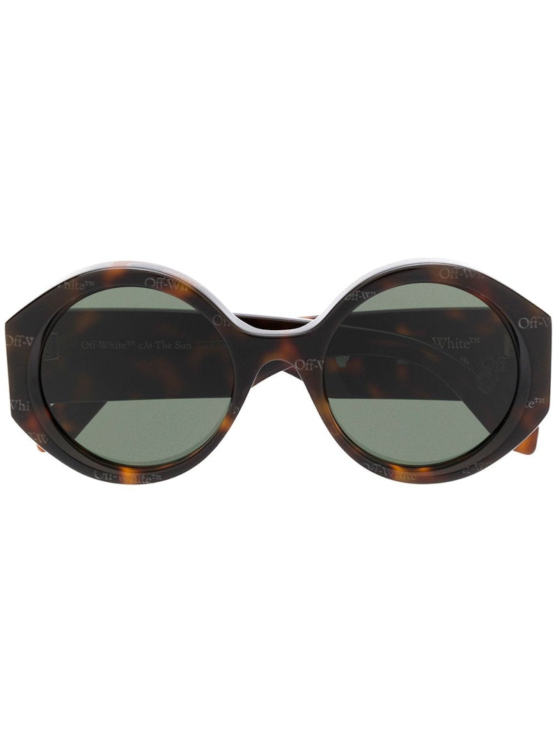 OFF-WHITE Sara Round Frame Sunglasses Havana Brown/White (OWRI022F20PLA0016003)