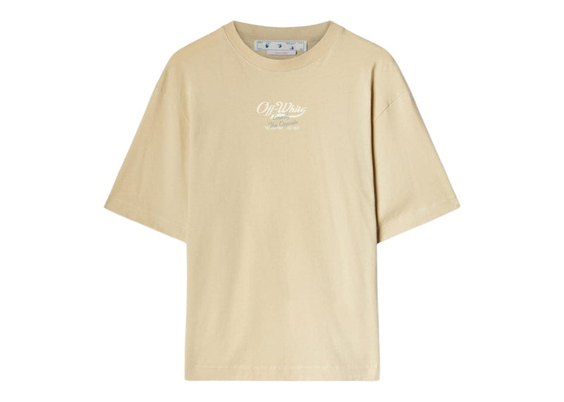 OFF-WHITE Script Logo Opp Over Skate S/S Tee Beige