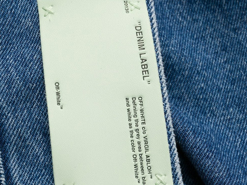 OFF-WHITE Shaped Baggy Denim Jeans Bleached Blue