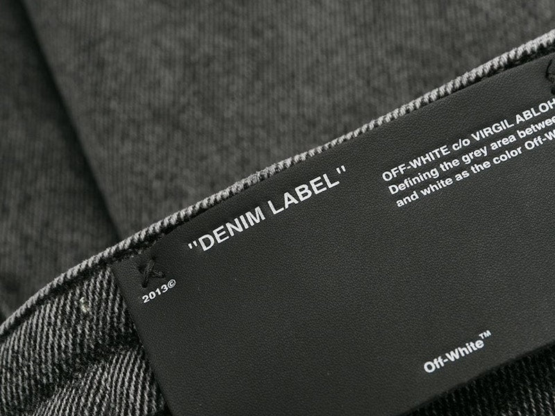 OFF-WHITE Skinny Denim Jeans Dark Grey/White
