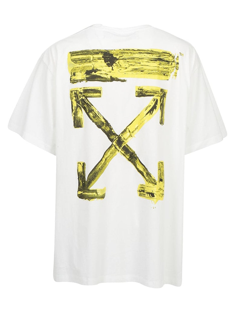 OFF-WHITE Slim Fit Acrylic Arrows S/S T-shirt White/Yellow