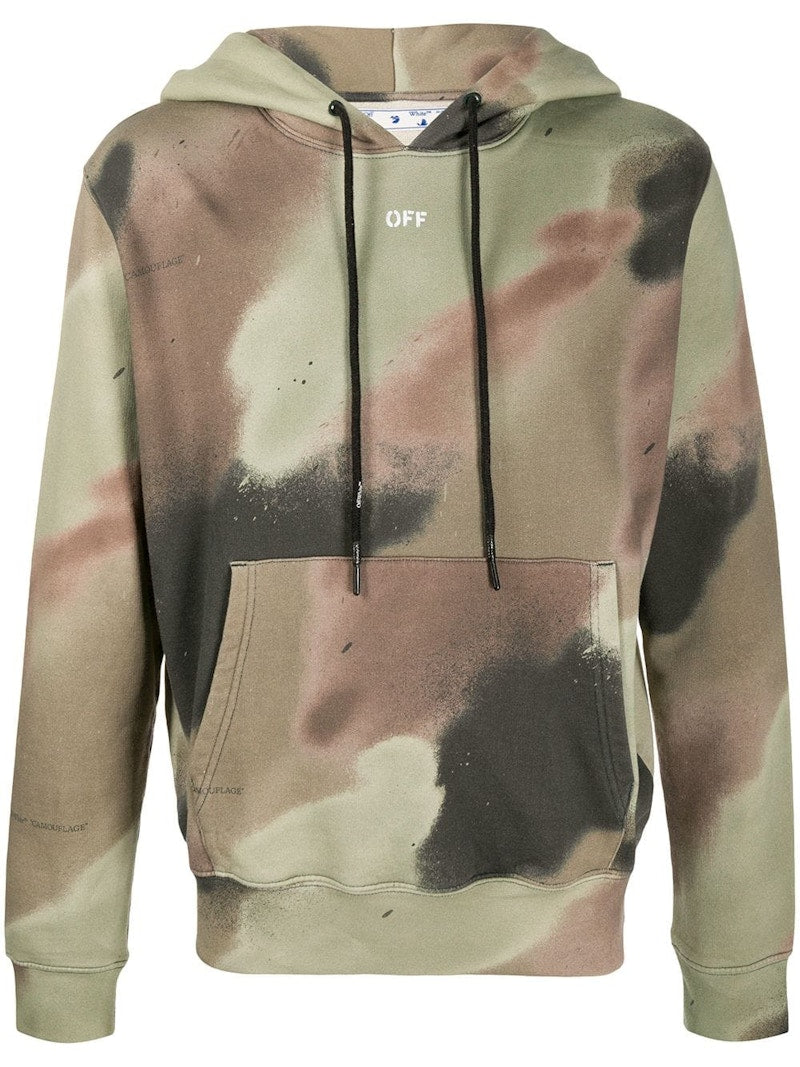 OFF-WHITE Slim Fit Camo Stencil Hoodie Camo/White