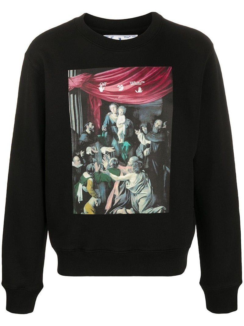 OFF-WHITE Slim Fit Caravaggio Painting Sweatshirt Black/Black