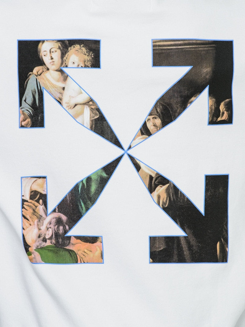 OFF-WHITE Slim Fit Caravaggio Painting Sweatshirt White/Black