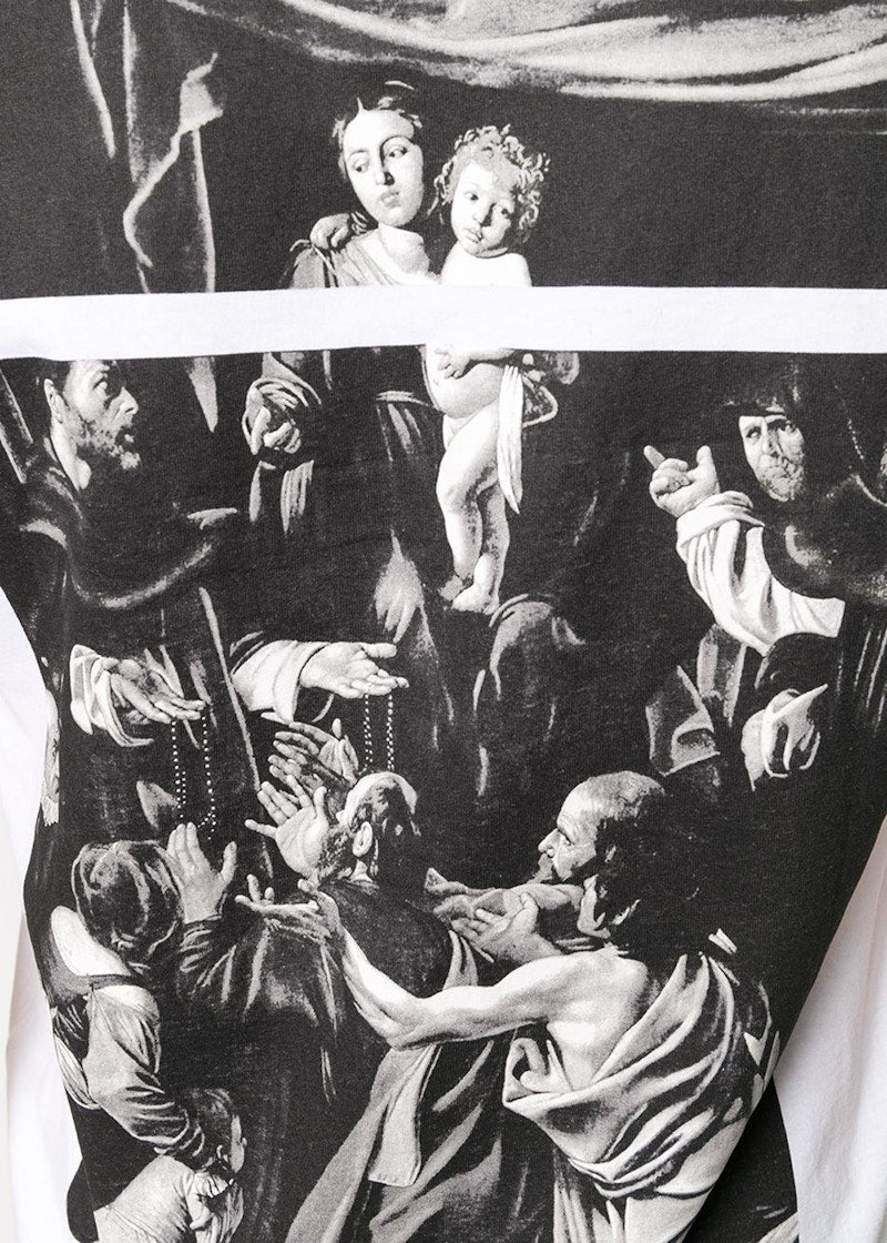 OFF-WHITE Slim Fit Caravaggio Square T-Shirt White Black