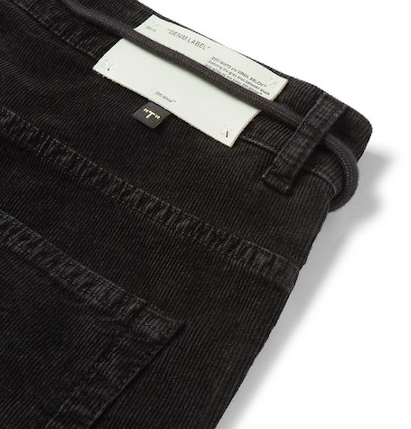 OFF-WHITE Slim Fit Corduroy Pants Black