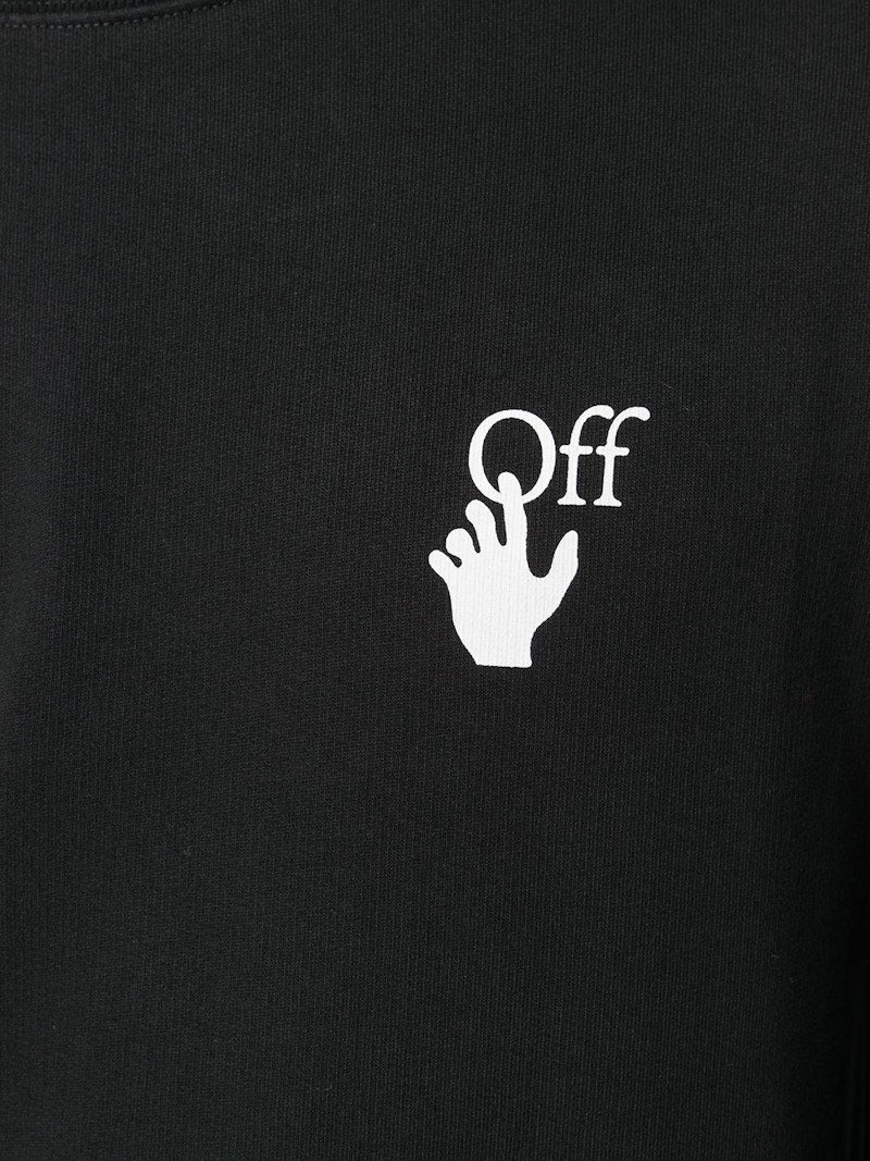 OFF-WHITE Slim Fit Cut Here Logo Sweatshirt Black/White