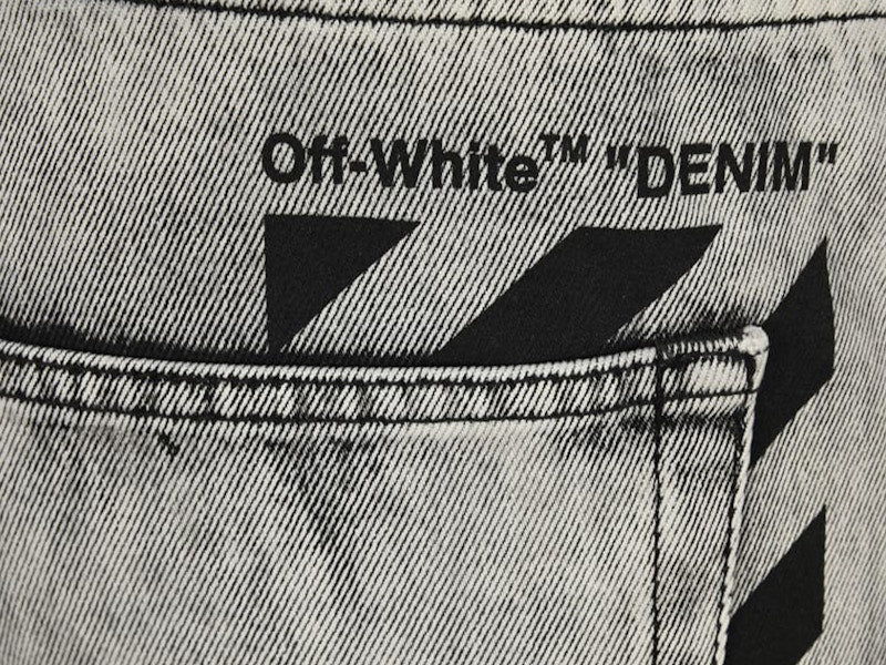 OFF-WHITE Slim Fit Denim Jeans Dark Grey/Washed Black