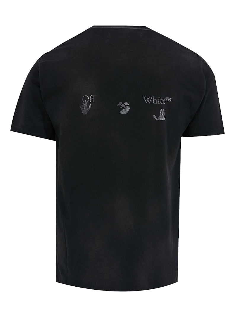 OFF-WHITE Slim Fit Drowning Logo Vintage T-Shirt Black