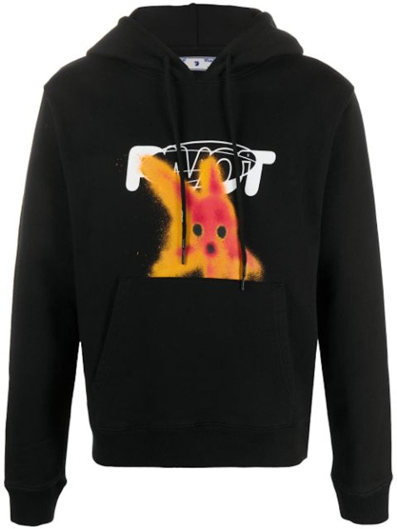 OFF-WHITE Slim Fit Pivot Fish Hoodie Black/Red