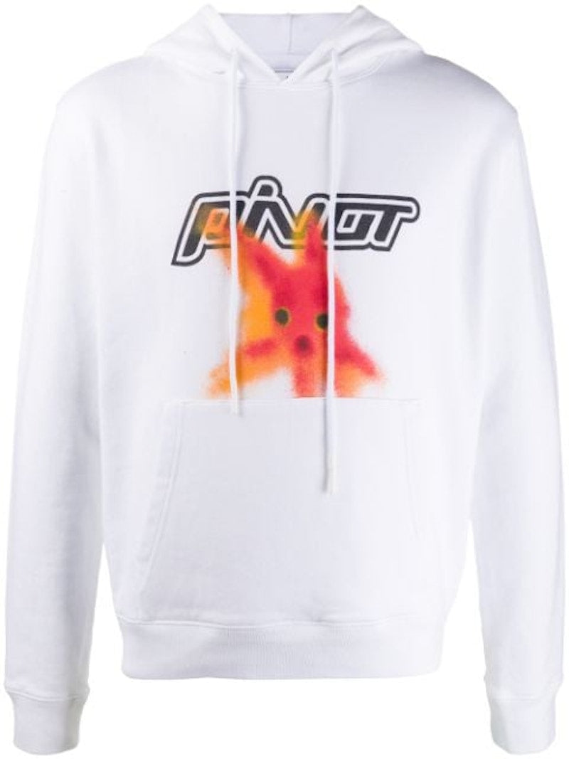 OFF-WHITE Slim Fit Plastic Fish Hoodie White/Red