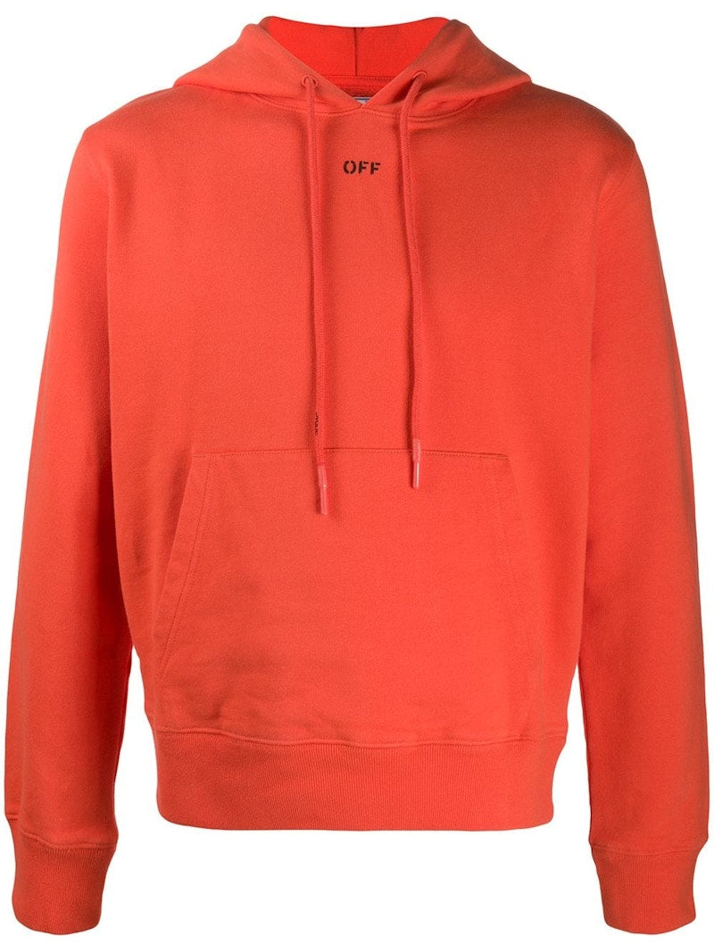 OFF-WHITE Slim Fit Stencil Hoodie Orange/Black