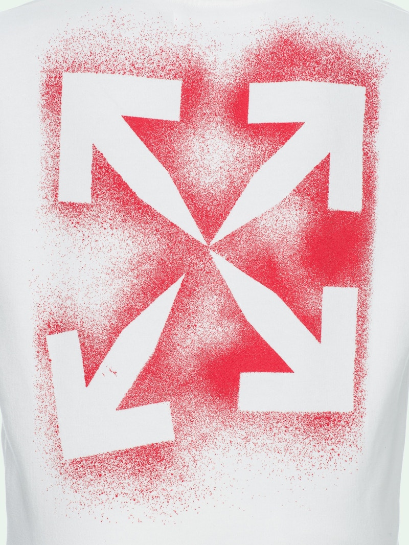 OFF-WHITE Slim Fit Stencil Hoodie White/Red