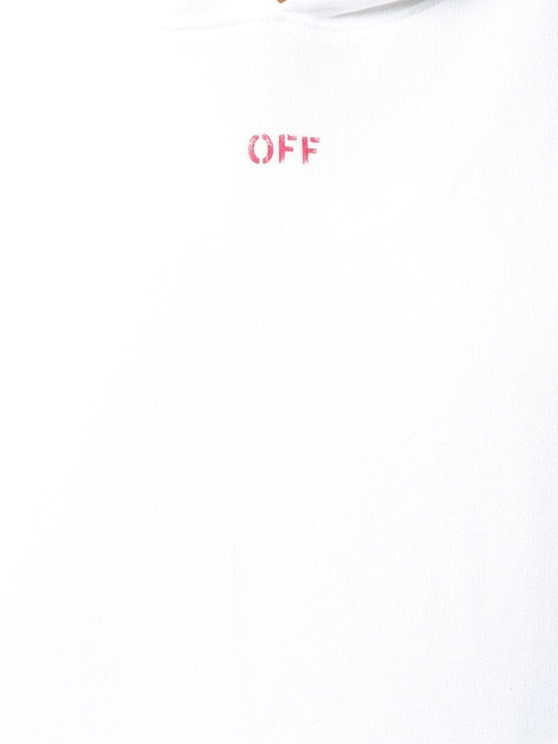 OFF-WHITE Slim Fit Stencil Hoodie White/Red