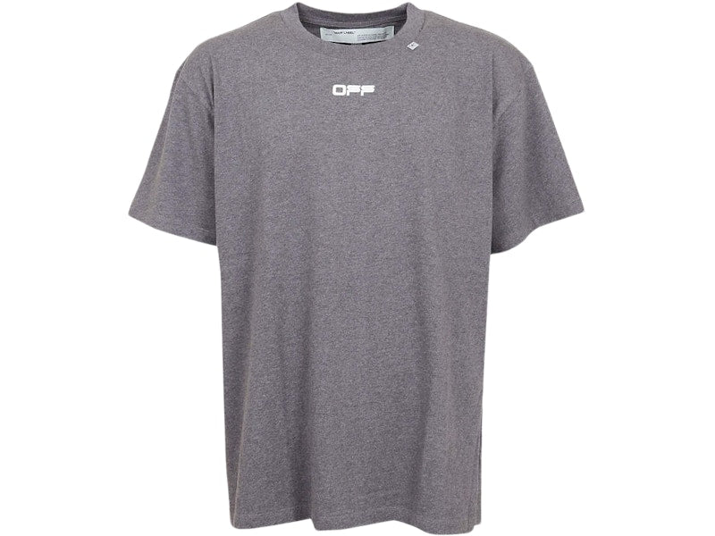 OFF-WHITE Slim Fit Wavy Line T-shirt Melange Grey/White