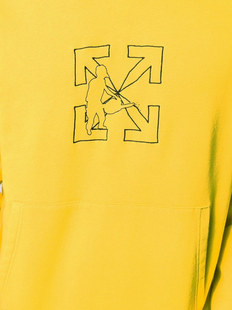 OFF-WHITE Slim Fit Workers Hoodie Hoodie Yellow/Black