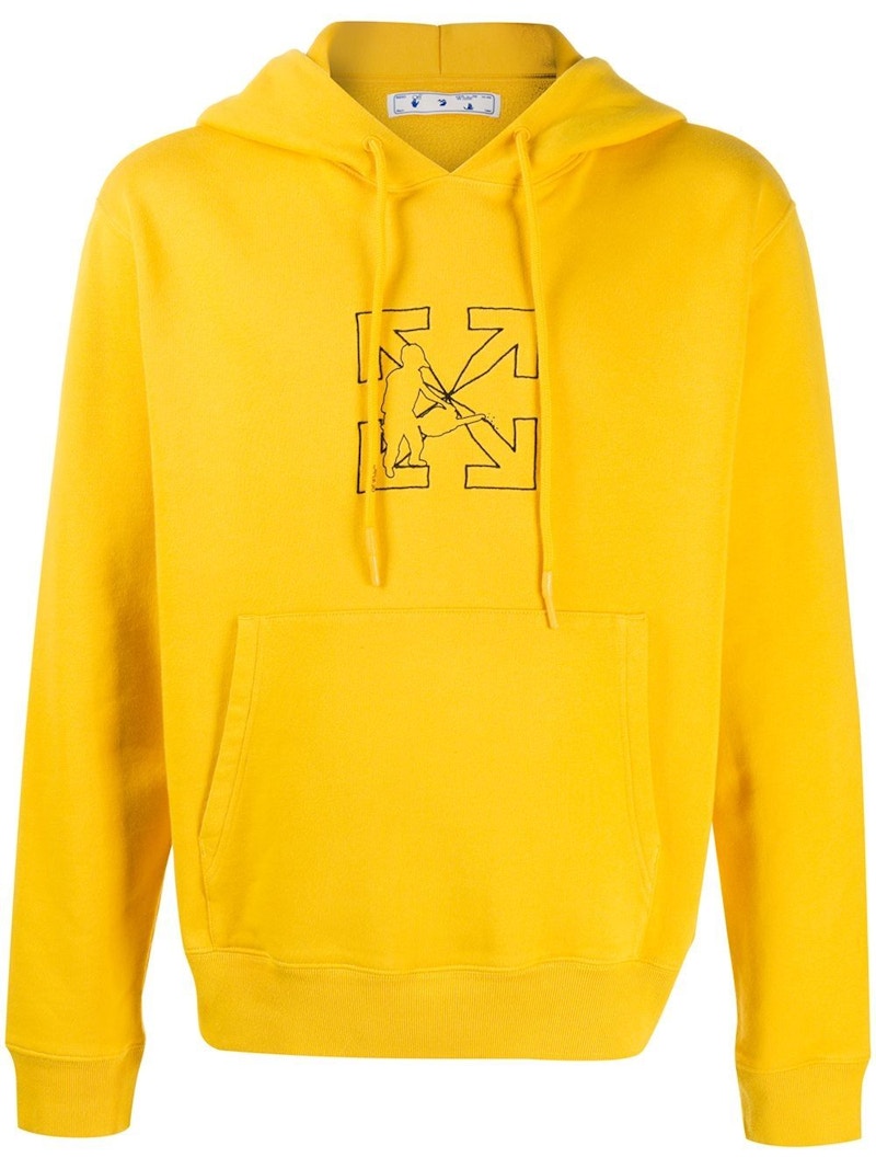 OFF-WHITE Slim Fit Workers Hoodie Hoodie Yellow/Black