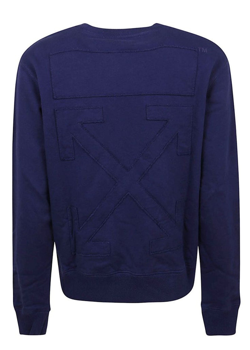 OFF-WHITE Slim fit Sewn Arrows Crewneck Navy White